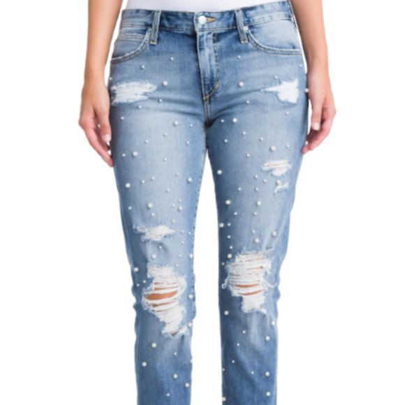 Joe's Jeans Denim - Joe's "The Smith" Mid Rise Embellished Jeans